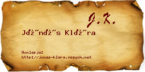 Jónás Klára névjegykártya