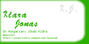 klara jonas business card